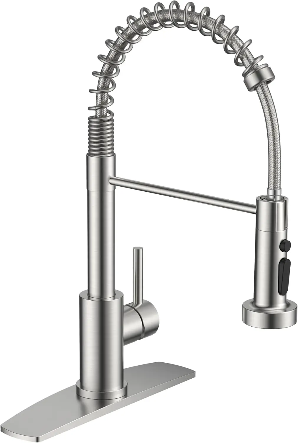 

Classic Spring Kitchen Faucet with Sprayer, Brushed Nickel Stainless Steel, Single Handle, 3 Spray Modes, Easy DIY Install