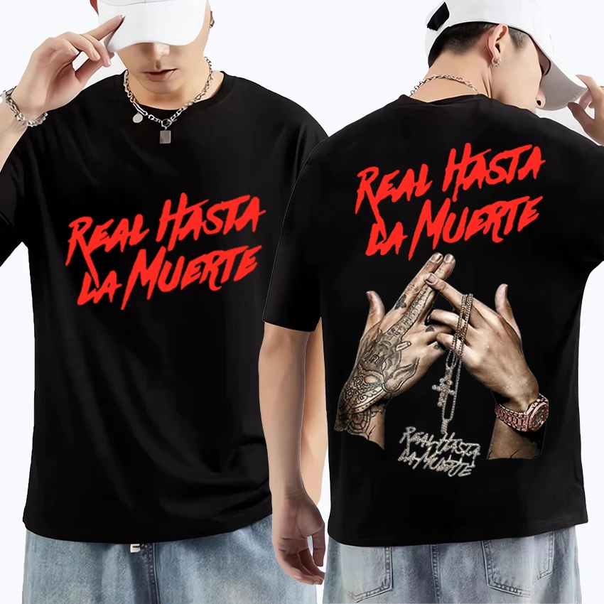 Rapper Anuel Aa Album Real Hasta La Muerte Graphic T Shirt Hot sale Casual Unisex short sleeve t-shirts Man women ' s clothing