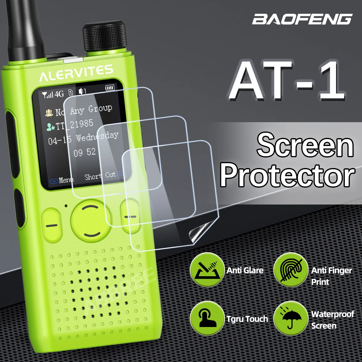 BAOFENG AT 1 Screen Protector Cover Walkie Talkie HD Clear Anti-Scratches Only For ALERVITES PoC Two Way Radio Accessories