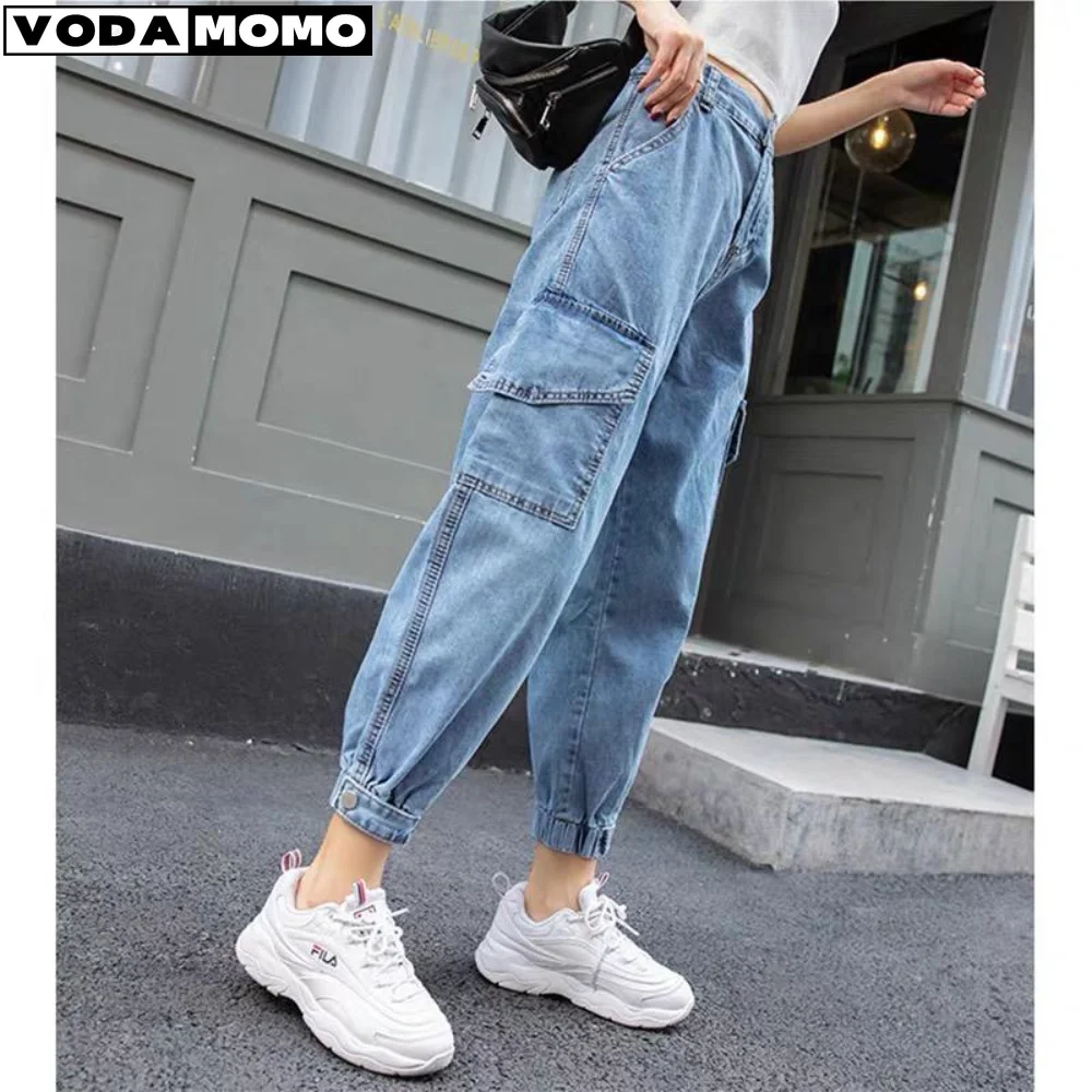 

Mens Jeans Harem Pants Fashion Pockets Desinger Loose fit Baggy Moto Jeans Men Stretch Retro Streetwear Relaxed Tapered Jeans