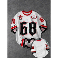 2025 new in Men number 68 stripe print lightweight T-Shirt Man Short Sleeves PLUS SIZE T-Shirt Vintage  Jersey Tees Men ClothING