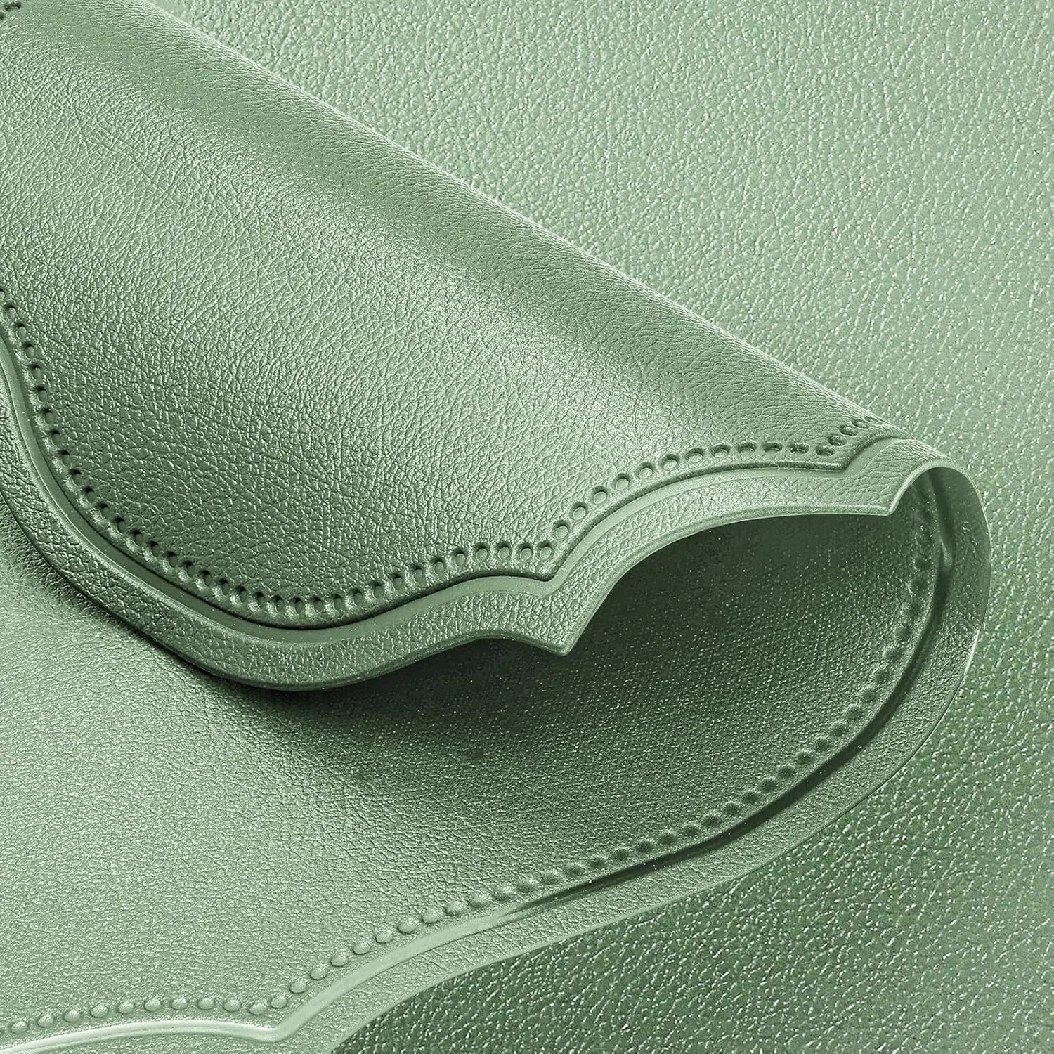 1/4/10pcs Green Oval Shaped Placemats Faux Leather Table Mats Pad Kitchen Accessories Outdoor Indoor Wedding Party Table Decor