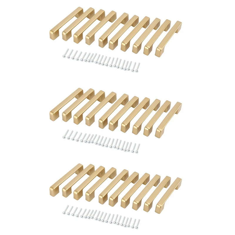 30 Pack Cabinet Pulls Gold Drawer Pulls,Aluminum Alloy Pulls For Kitchen Cabinet Hardware Kitchen Cabinet Handles