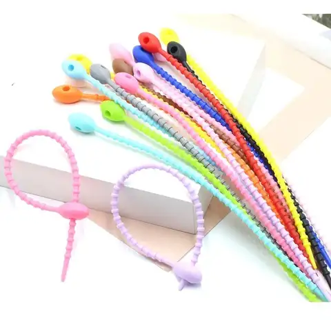 30PCS Silicone Reusable Cable Wire Organizer Winder Storage Holder Bag Ties Cord Bag Clip Food Saver Earphone Line Tidy Clips