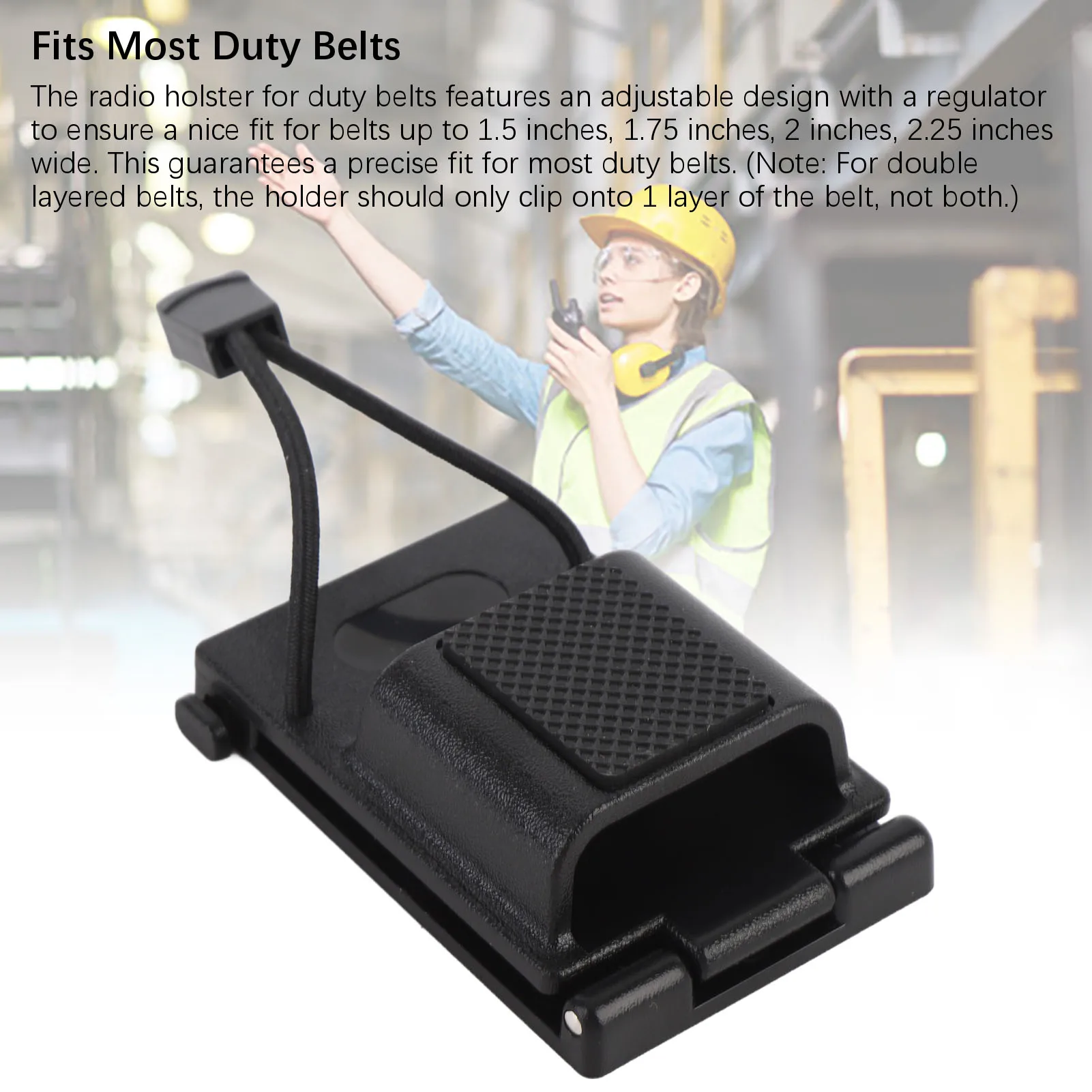 Soporte de Clip para cinturón de Radio, funda de transporte de Radio ABS, compacto, seguro, negro, antideslizante para cinturón de servicio de aplicación de la ley