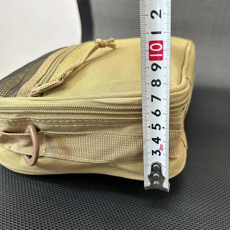 Tragbare Herren-Toilettentasche aus Oxford-Gewebe, Khaki, Reise-Organizer mit mehreren Taschen, hängende Waschtasche für Outdoor-Aktivitäten, Angeln und Kurzreisen – Detail 14