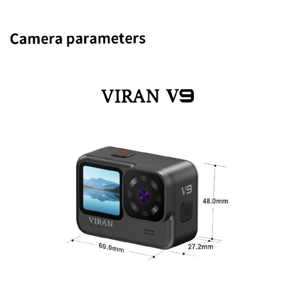 كاميرا V9 Action 5K 30fps 4K60FPS WiFi مضادة للاهتزاز مع شاشة التحكم عن بعد كاميرا رياضية مقاومة للماء مسجل محرك Pro