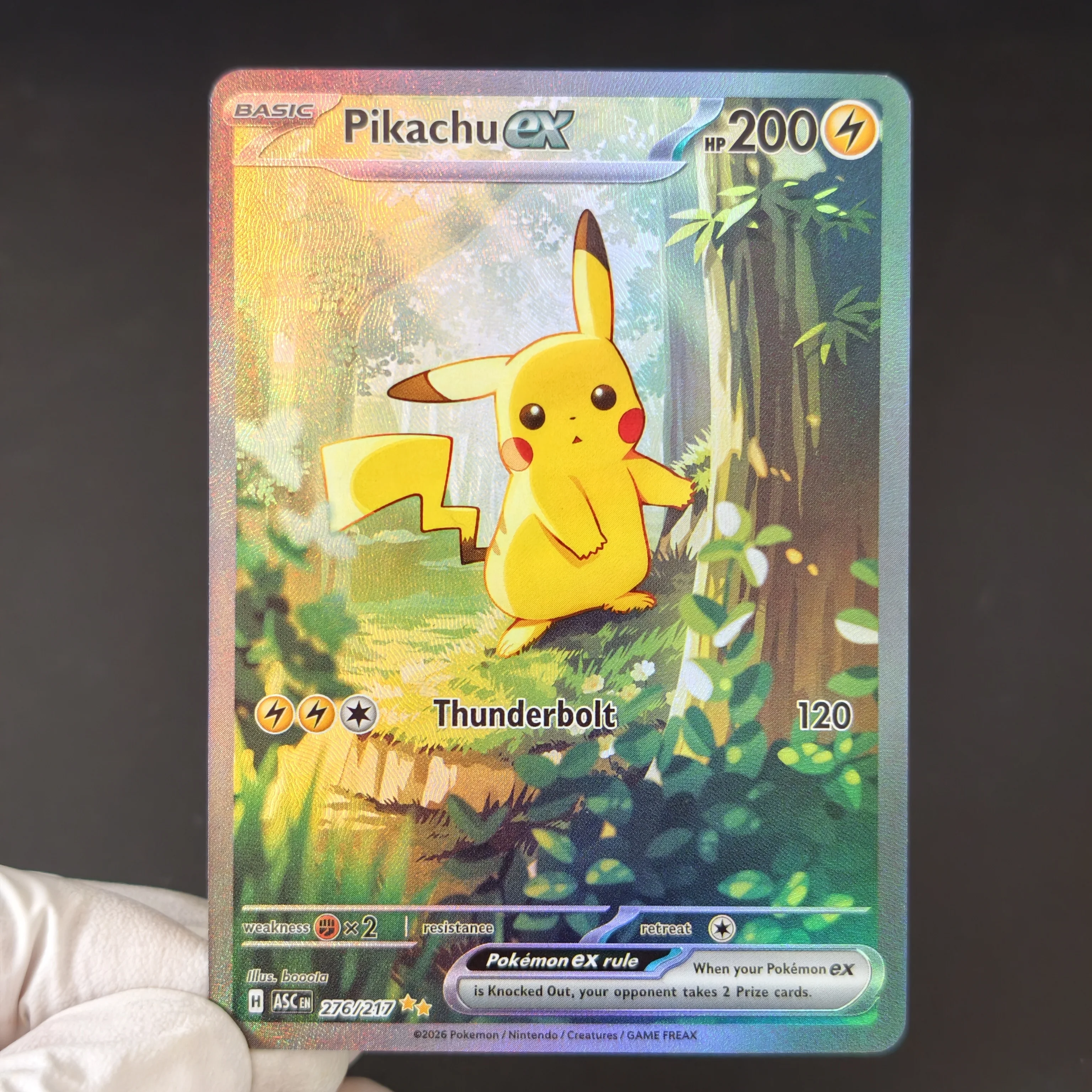 16PCS/Proxy Pokemon Collection Card English Mega EX & Special Pikachu Full Art Rainbow Classic Game Anime Replica Cards view 2