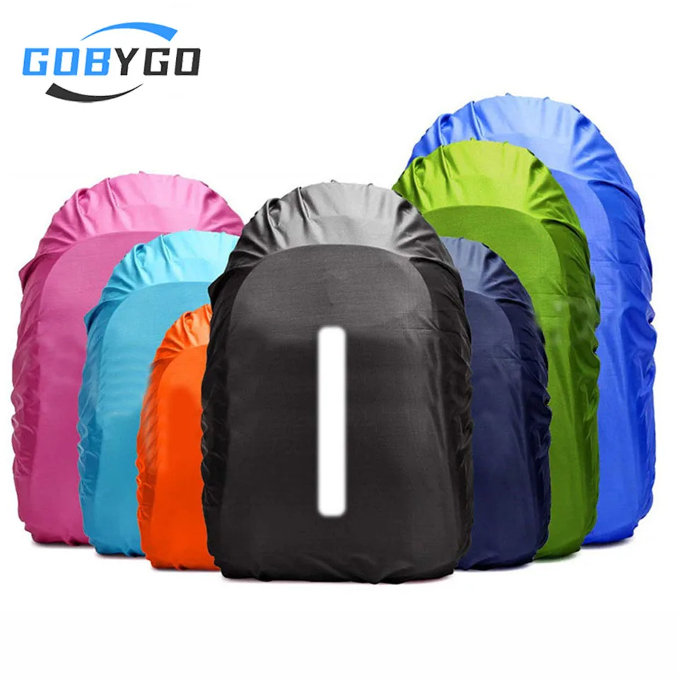 GOBYGO Reflective Waterproof Backpack Rain Cover Safety Light Rain Cover Case Bag Hiking Sport Night Cycling Outdoor Camping
