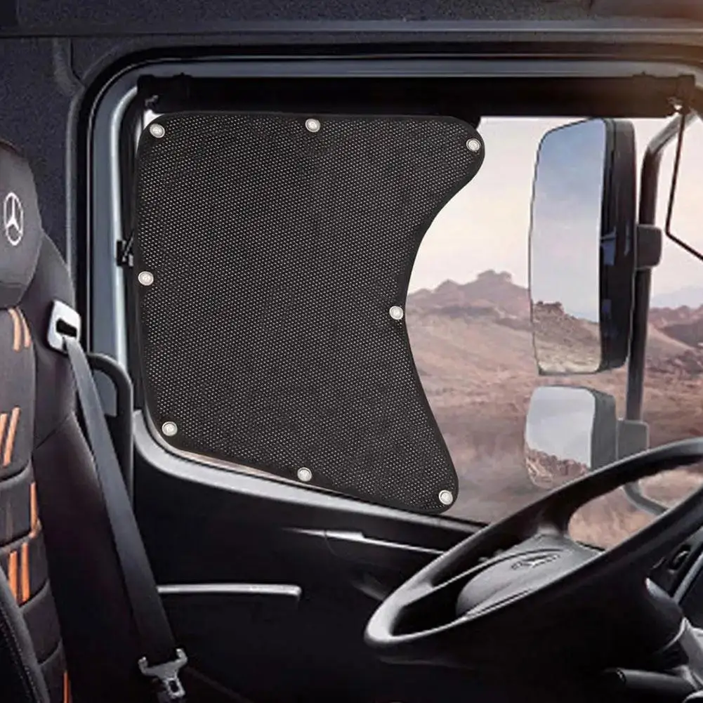 

2 шт. солнцезащитный козырек на боковое окно для полугрузовика, защита от УФ-лучей, защита от солнца, охлаждение, дышащая сетка, пылезащитная, универсальные автомобильные аксессуары