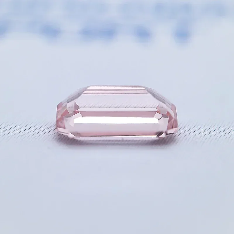 Top Lab Grown Sapphire Emerald Cut Morgan Pink VVS1 Charms Gemstone for DIY Jewelry Making Materials Selectable AGL Certificate