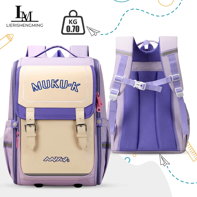 

school bag Kids backpack water proof Preschool Ages 6-18 Spine protection Reduce the burden Large capacity