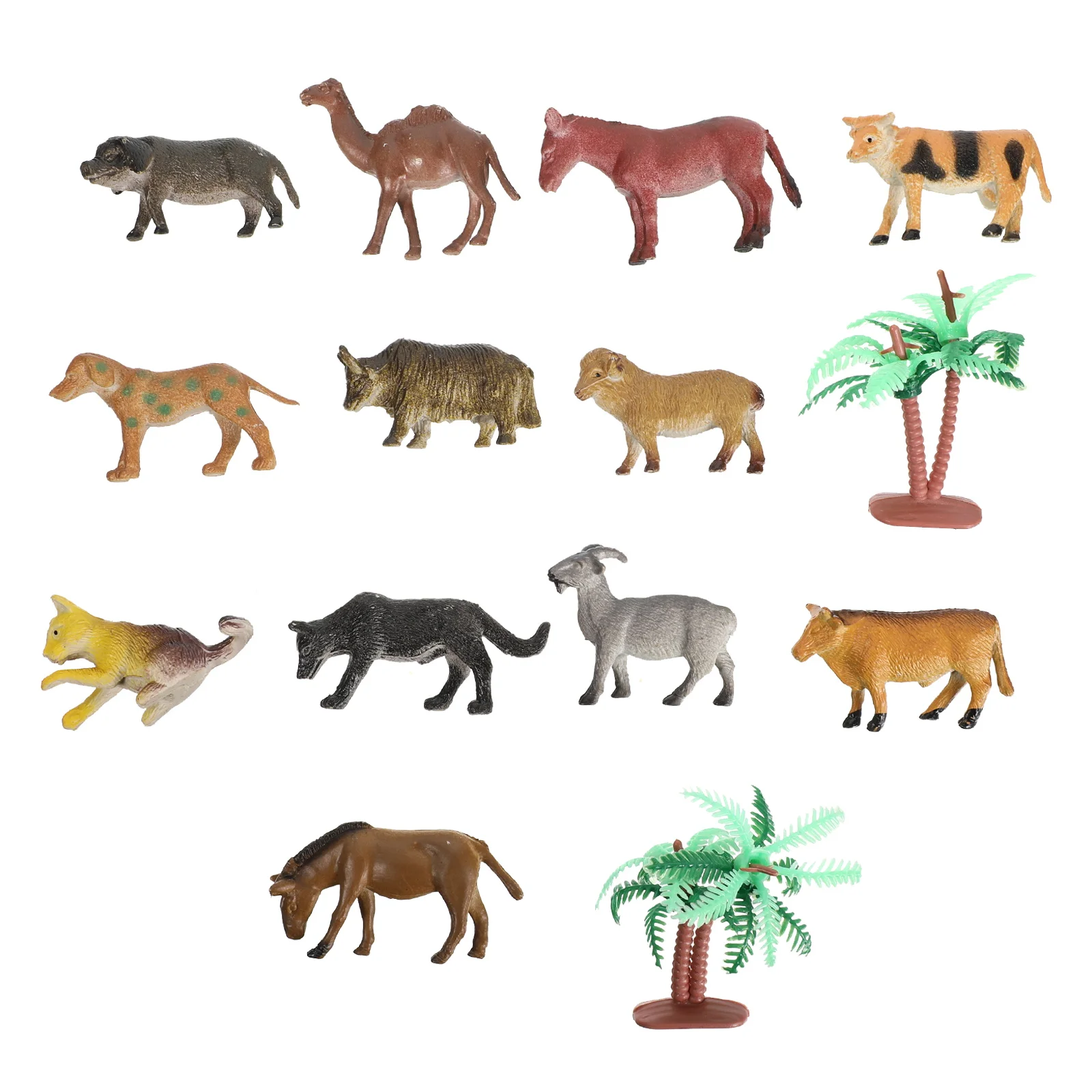 Figuras de animales de granja, juguete, modelos de resina realistas, bordes lisos, juego educativo de aprendizaje, recuerdos de fiesta de animales, 12 Uds.