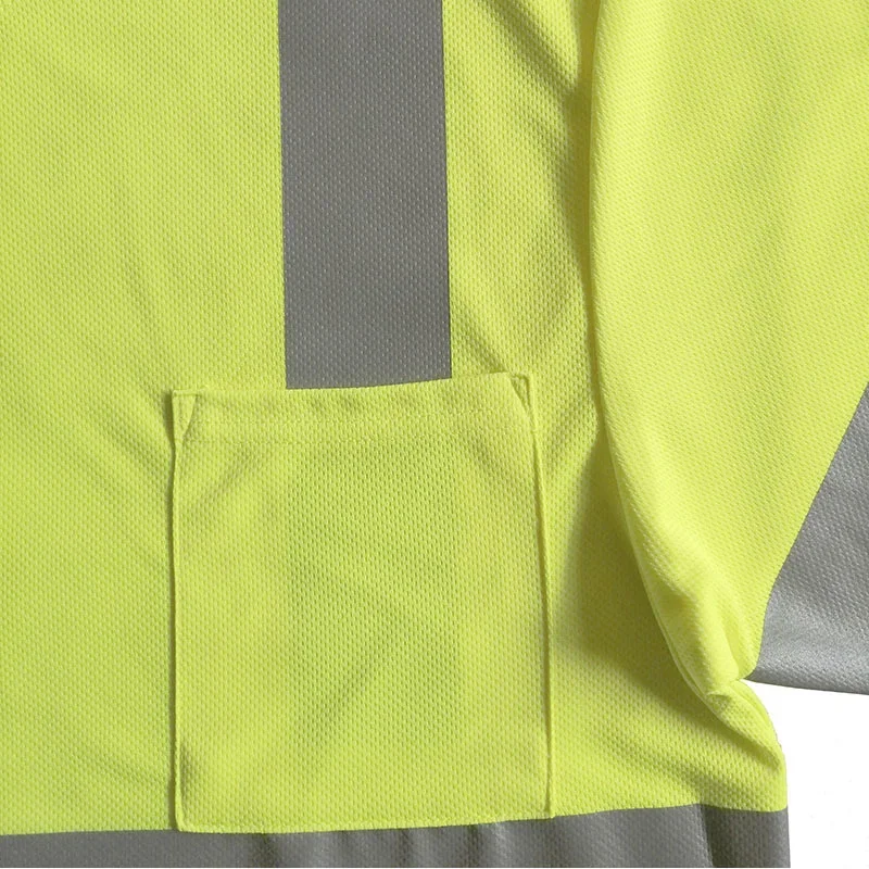 Outdoor Sports Fluorescent High Visibility Reflective Safety Work Shirt Summer Breathable Work T Shirt Quick Dry