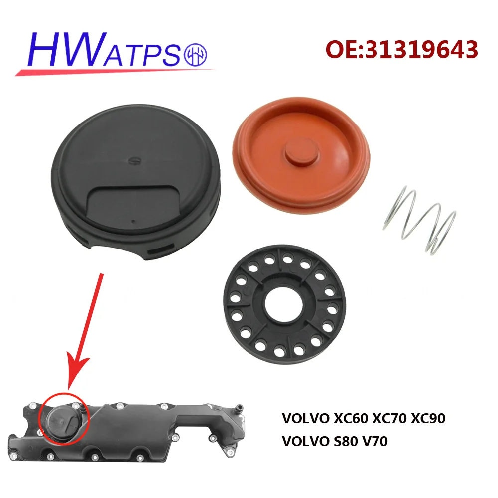 For Volvo XC60 XC70 XC90 S80 V70 3.2L 2007-2015 Cylinder Head PCV Valve Cover Repair Kit 31319643 31319642 30731234 30757662