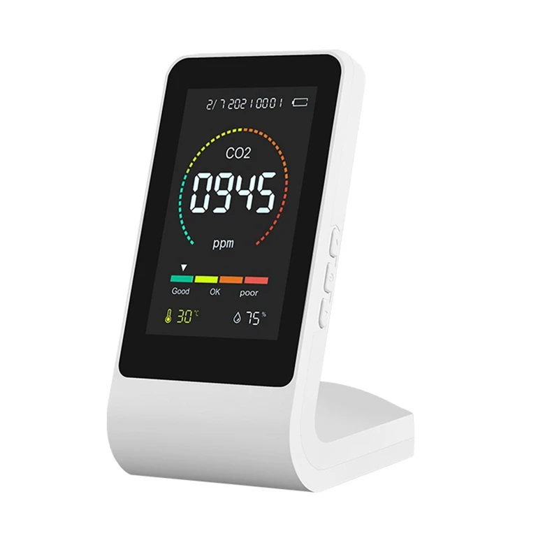 

Air Quality Monitor Indoor,CO2 Sensor,Temperature, Humidity Professional Sensor Real-Time Readings, CO2 Alarm Meter