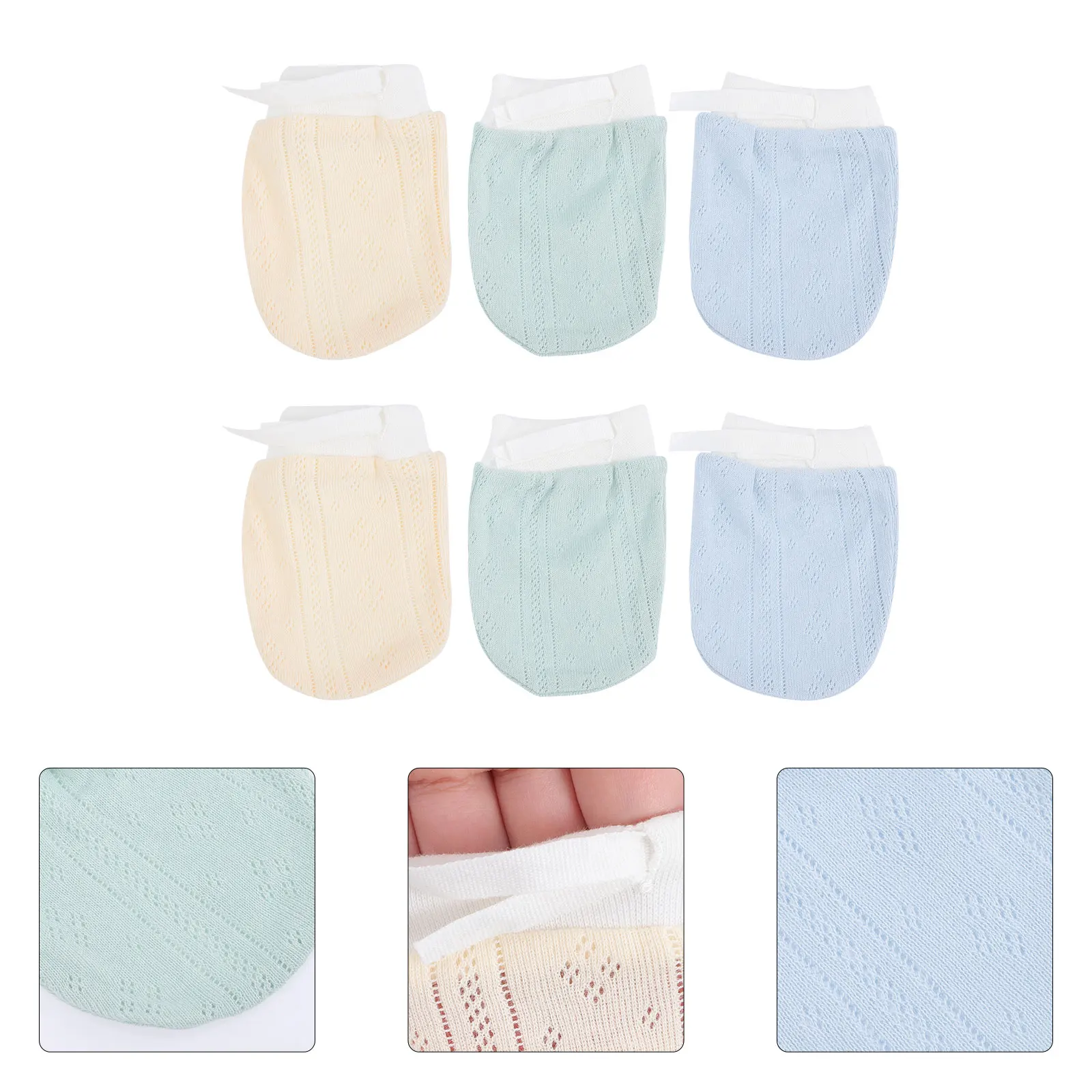 

3 Pairs Gloves 6 12 Months Toddler Mittens Anti Scratch Stop Thumb Sucking Newborn Finger Guard No Scratch Soft Elastic