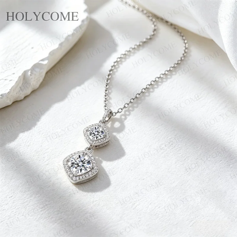 925 Sterling Silber Funkelnder Stein Anhänger Halskette Elegante Zarte Schlüsselbeinkette für Damen Modischer Edel-Schmuck – Detail 6