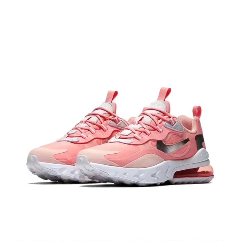 Nike Air Max 270 React GG Bleached Coral (GS) CQ5420-611 Low-top Air Cushion Casual Running Shoes for Women