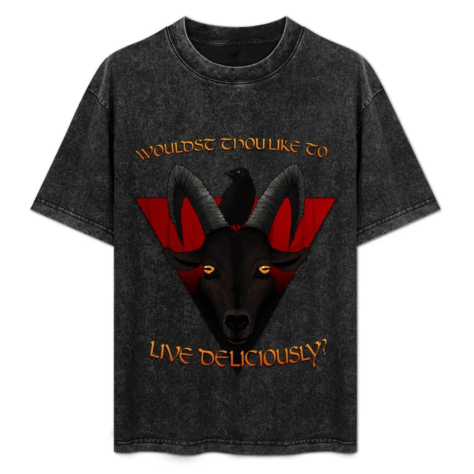 

Black Phillip - Wouldst thou like to live deliciously T-Shirt funny gifts tops summer tops black t shirts for men