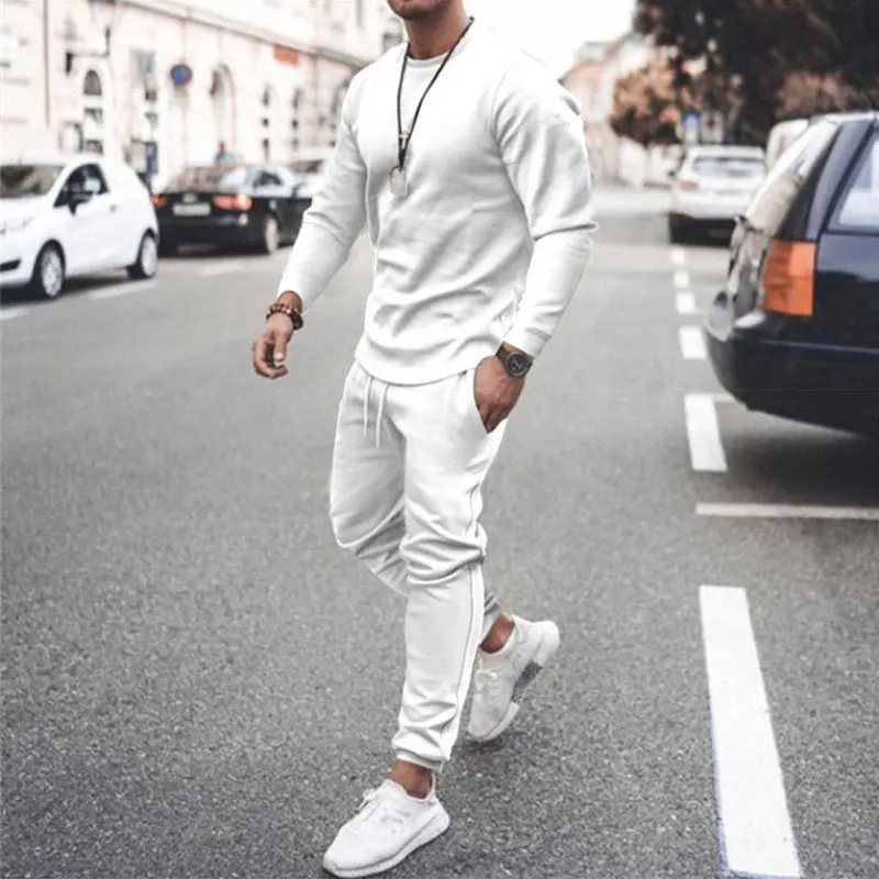 Blank Tracksuit Sweatsuit Men 2 Two Piece Pants Set Private Label Men Plain Track Sweat Jogging Jogger Suit Set