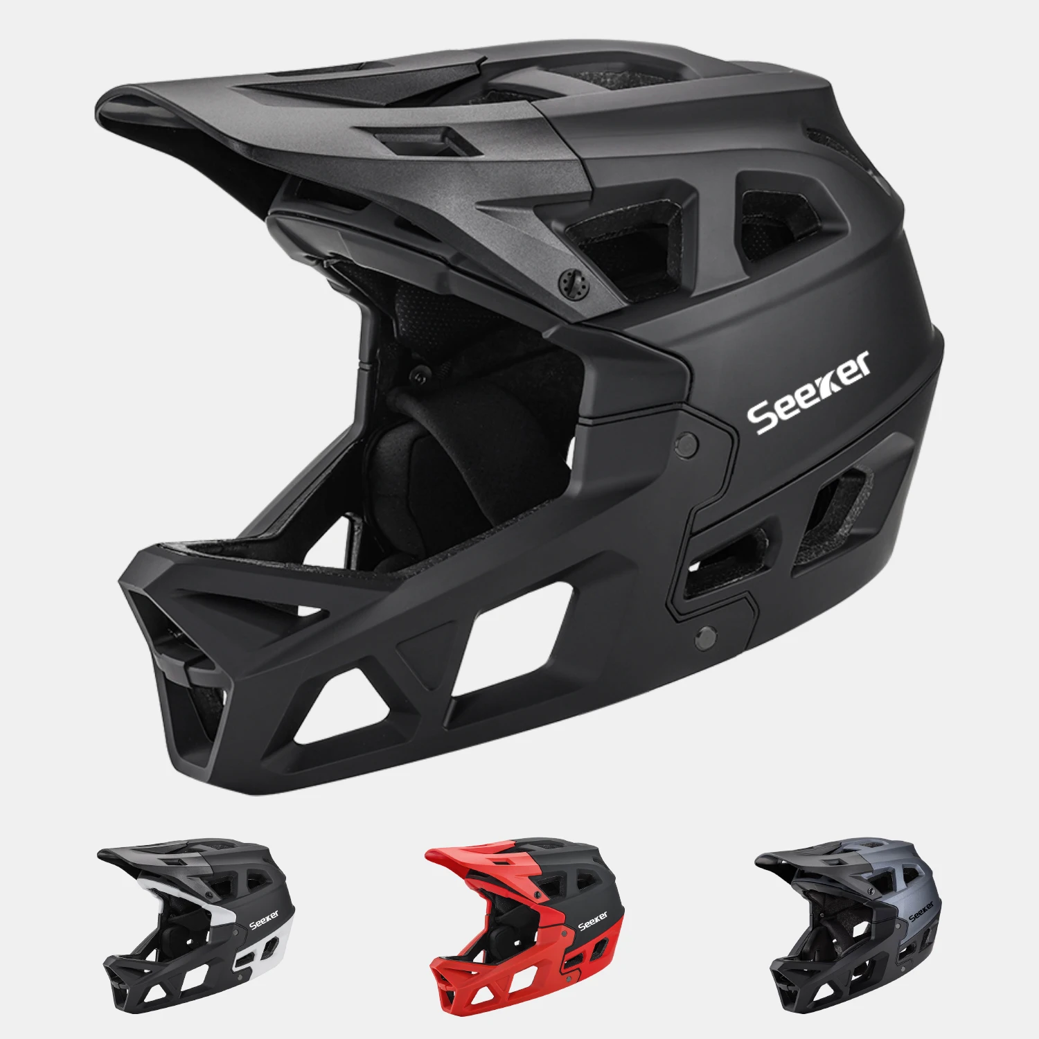 

Seeker Bicycle full face helmet Mountain bike Men's helmet Integrated cycling helmet Adult full face helmet Mountain bike helmet