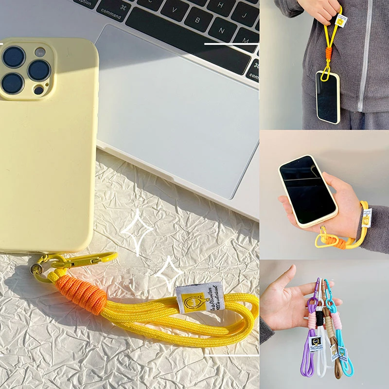 Kreative Schillernde Geflecht Seil Schlüsselbund Karabiner Schlüssel Ring Für Tasche Anhänger Zubehör Hängen Schnur DIY Schmuck Machen – Detail 2