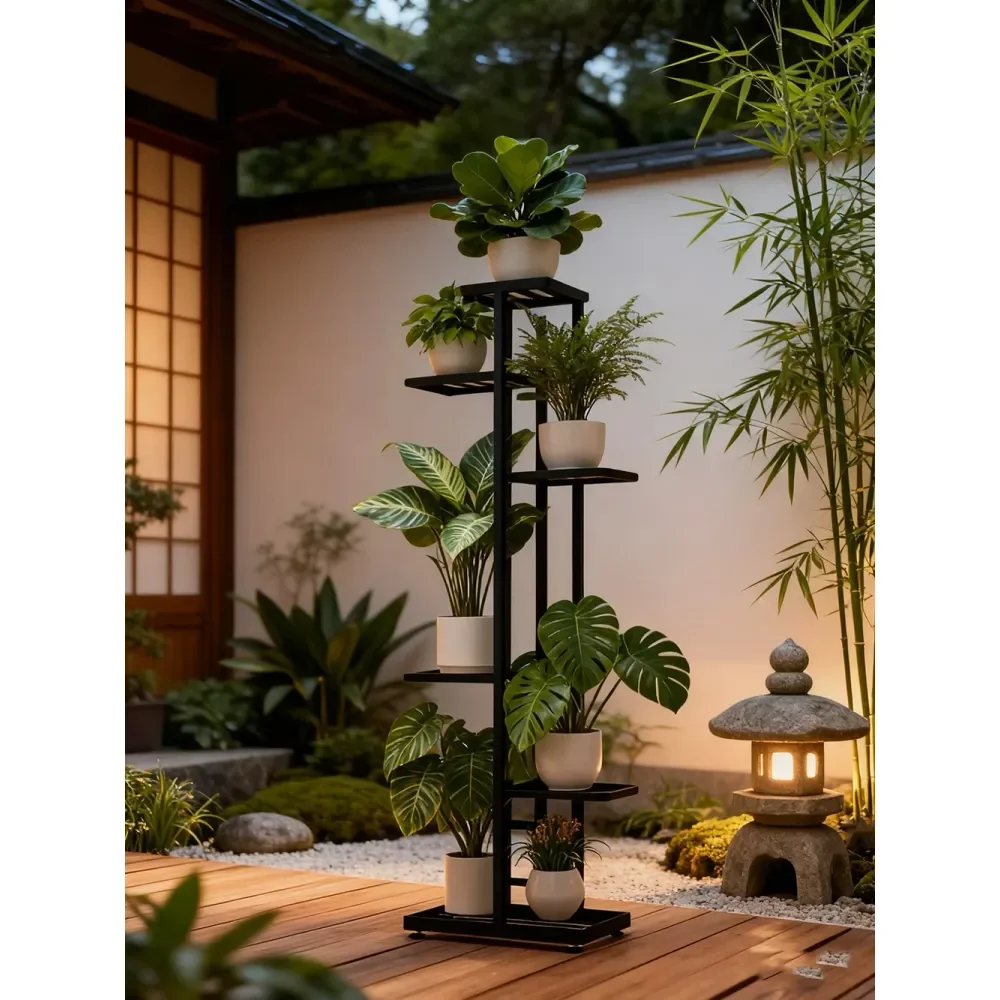 

BestSelling Plant Stand SixTier, SevenSlot Stand, Suitable For Indoor And Outdoor Use Constructed From 100 Pure Iron With A Rus