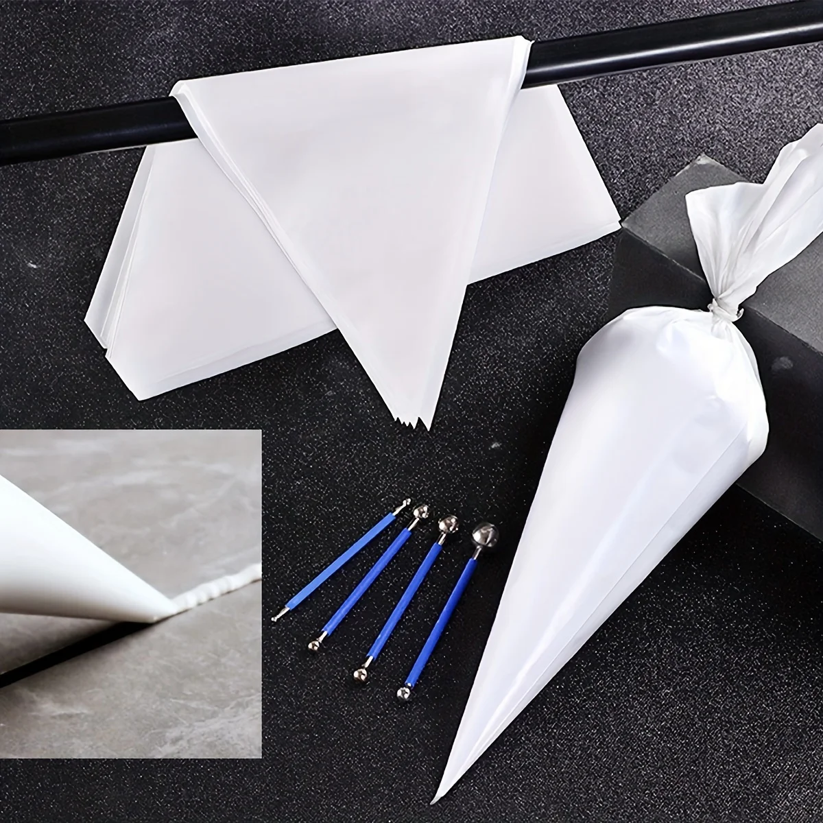 20pcs/100pcs Tile Grout Masonry Mortar Bag with Molded in Tip Tear Puncture Resistant Heavy Duty Vinyl Piping Cement Bag