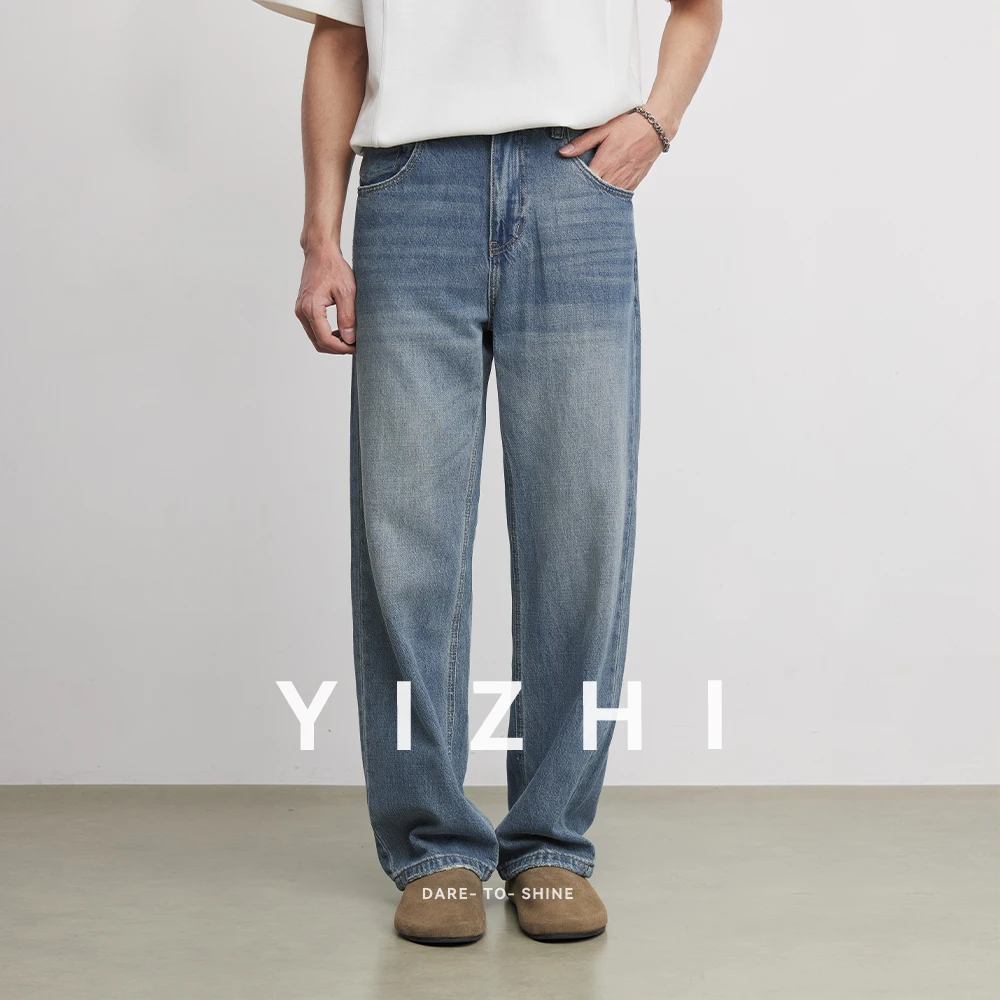 

Fashion Men's Heavyweight 369g Bamboo Lyocell Jeans For Men's Spring And Autumn 2026 New Clanfit Straight Casual Pants