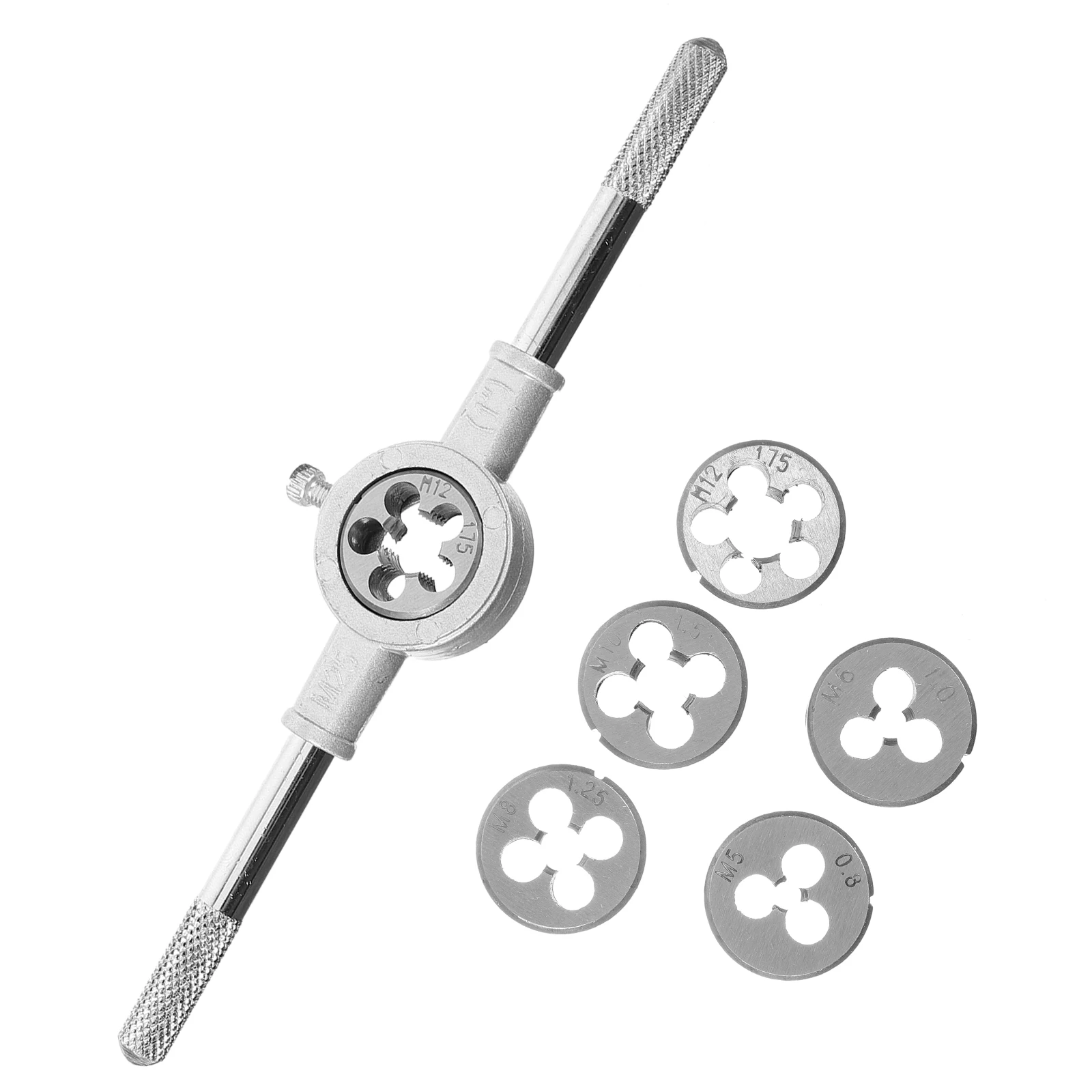 

6PC Tap M5 M6 M8 M10 Stainless Multi Purpose Tap Die Kit Steel Threading Tool Screw Kit Threading Tool Rethreading Wrench