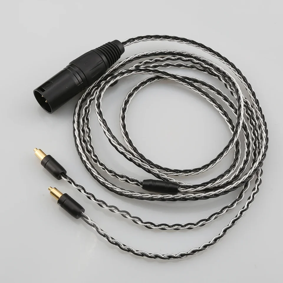 Audiocrast 2.5mm 4.4mm XLR 3.5mm HiFi 8 Core Silver Plated Black