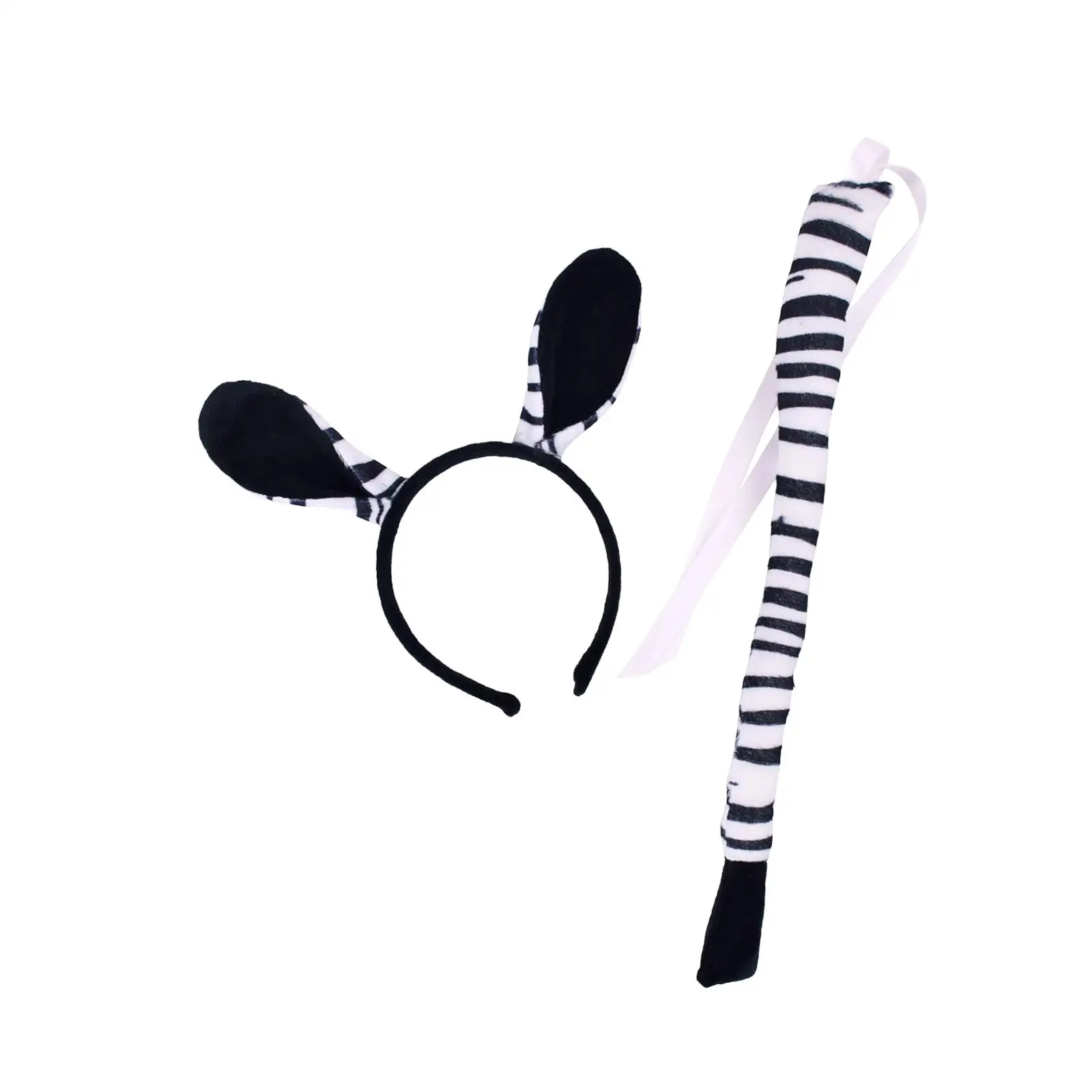 Zebra Ears and Tail Kids Animal Headband for Performance Halloween Party