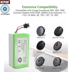 14.4V Original power Li-ion battery for Conga 990 1090 Tesvor X500 Ecovacs Deebot N79 N79S DN622 Eufy RoboVac 11 11S RoboVac 30