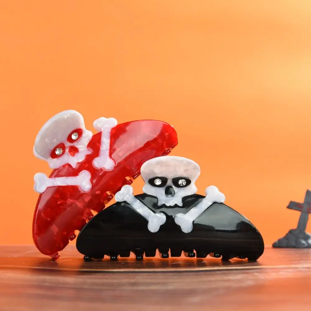 

Creative Acetate Halloween Hair Claw Spider Cross Halloween Themed Gripper Hair Crab Clip Geometry Skeleton Shark Clip Photograh