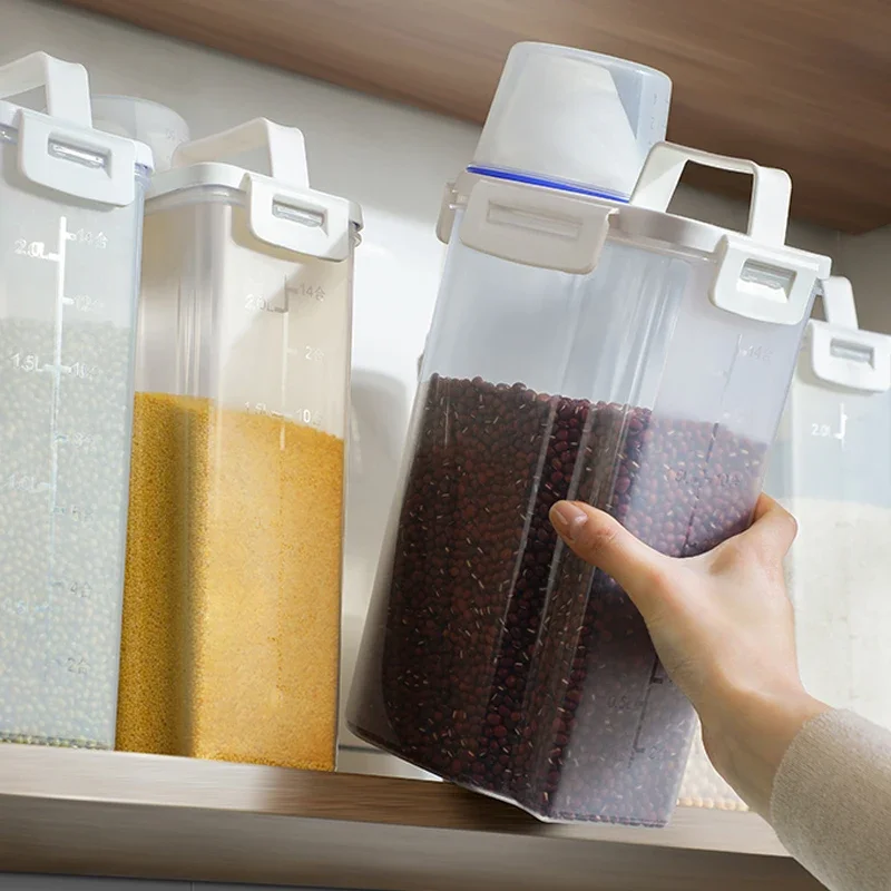 

1PC 2500ML/85OZ Rice Grain Oat Food Tank Moisture-proof Leak-proof Locking Fresh Sealed Jar Refrigerator Jar Rice Bucket Grai