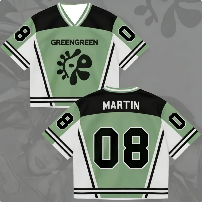 Herren Damen Grünes Blumenmuster Cortis Album Gemischtes Jersey Sport Gothic V-Ausschnitt Kurzarm T-Shirt Martin James Fans Familie Kinder T-Shirts 26 – Detail 9