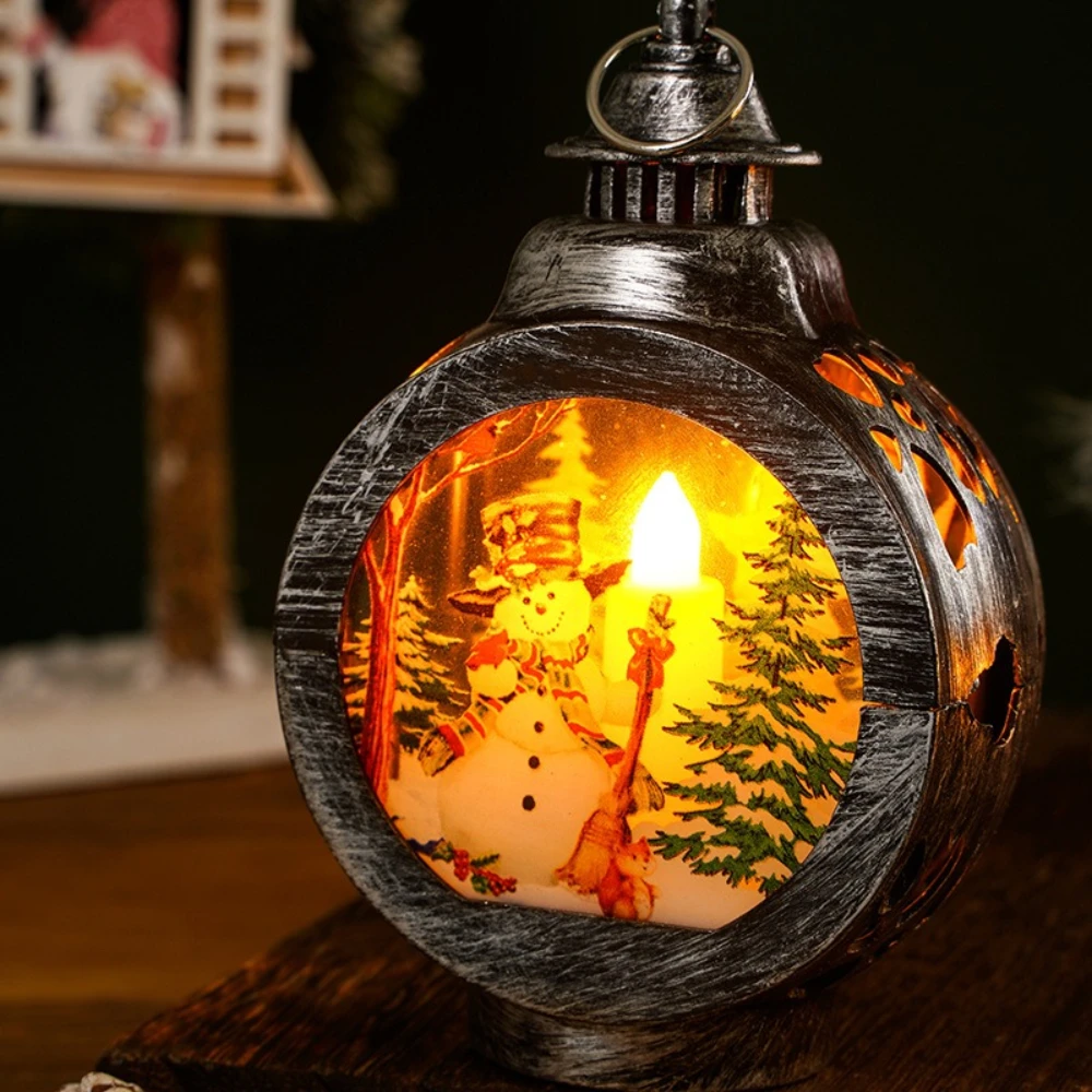 

Light Luxury Red Santa Claus Old Man White Snowman Vermilion Little Deer Style Illuminated Night Lights Christmas Decorations