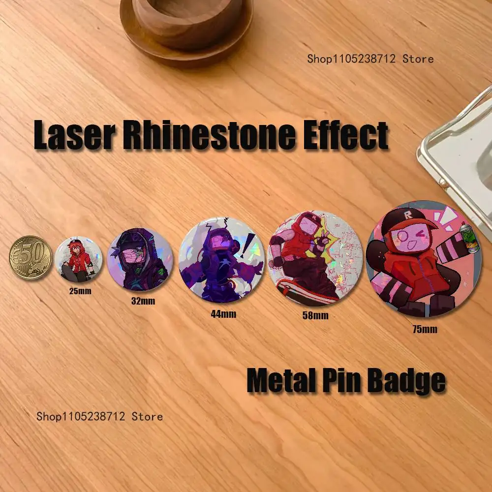 V-Veeronica Fanart Button Pin Bright Printed Icon Gift For Friends Badge Collar Brooch Lapel Pin Metal
