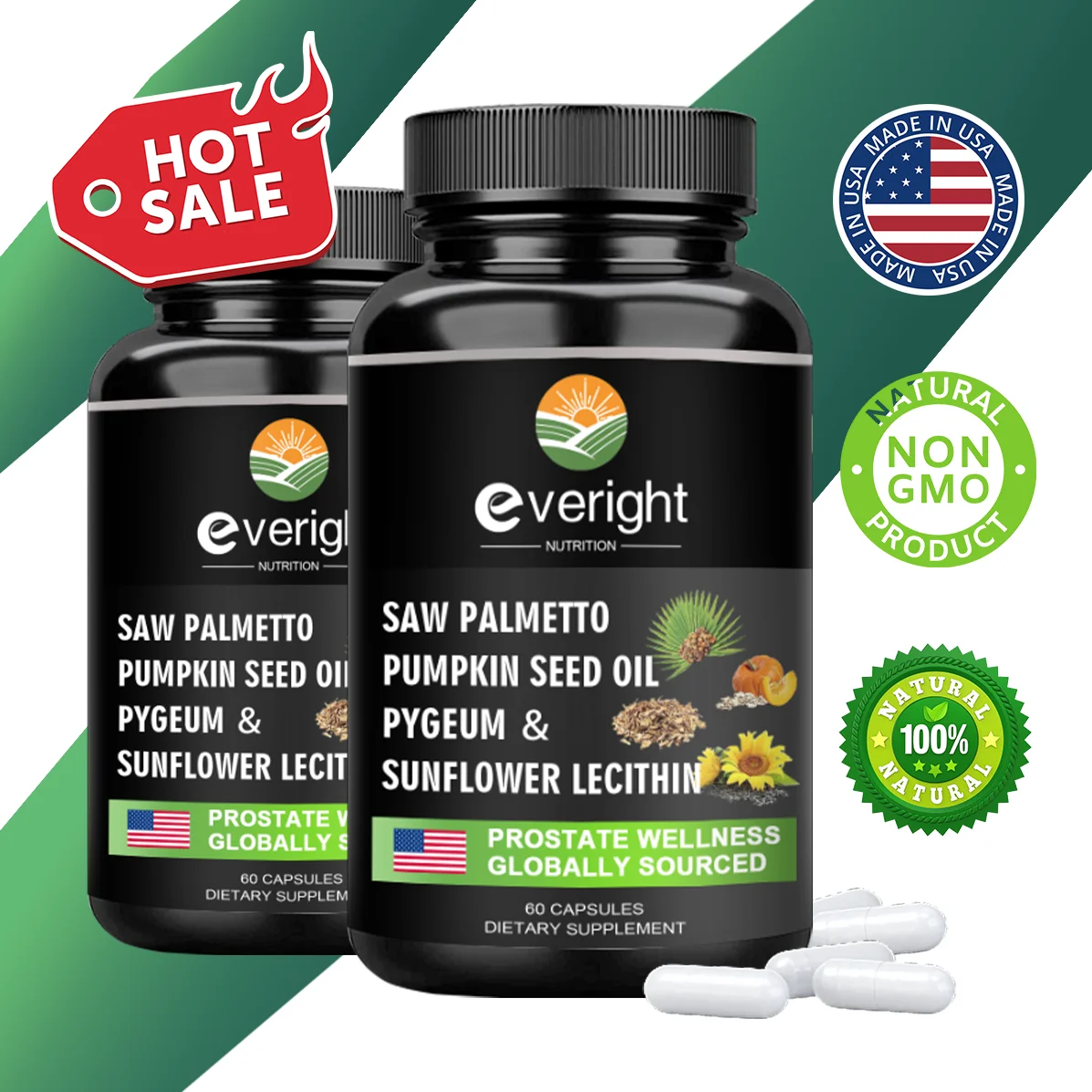 Saw Palmetto Capsules - Prostate Support, Hair Loss Defense & Hormone Balance