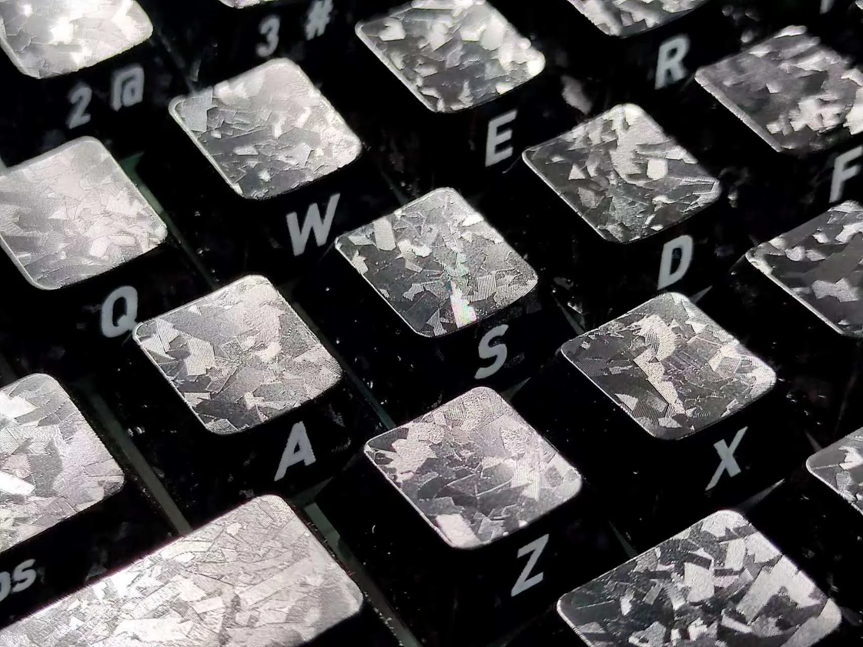 Carbon Fiber Keycap PBT Satin Fiber Texture Side-engraved Impermeable Original Magnetic Shaft Mechanical Keyboard Cap Wooting