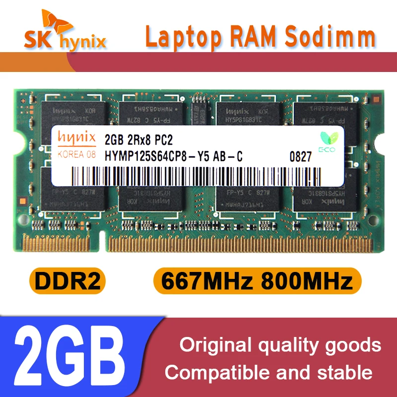 SK HYNIX PC2 2GB 5300S 6400S RAM DDR2 2Rx8 667MHz 800MHz Laptop memory SODIMM