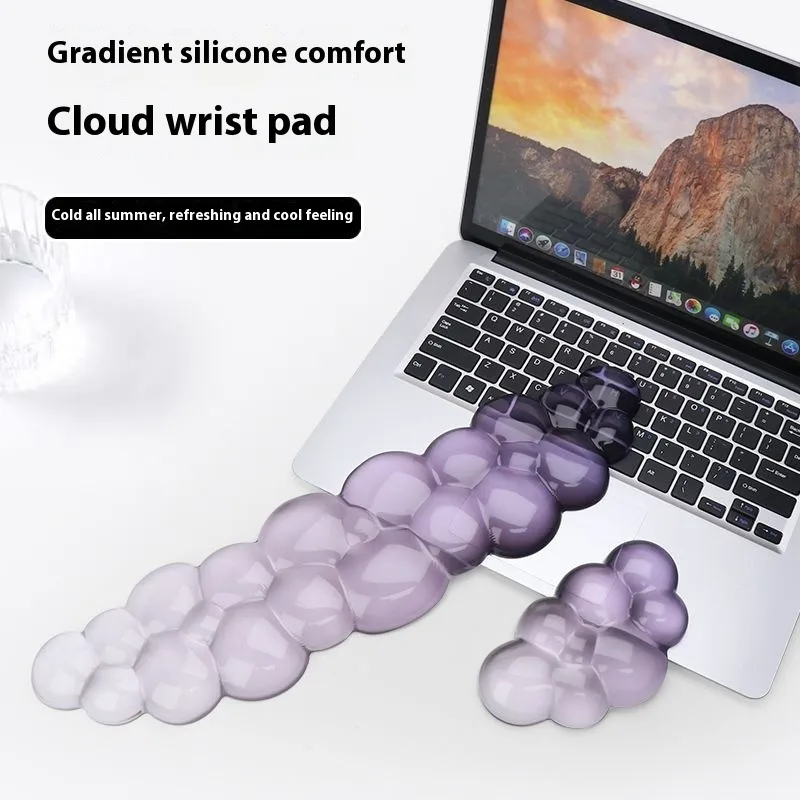 

Silicone Wrist Rest Pad Cloud Shape Transparent Computer Support Office Gamers Pain Relief Keyboard Mouse Cushion PC Accessories