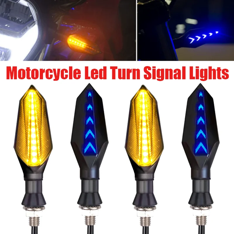 17LED Motorcycle Turn Signal Light Blinker Lamps Arrows LED Turn Signal Lamp 12V 10mm Sequential Flowing Flash Indicator Lights