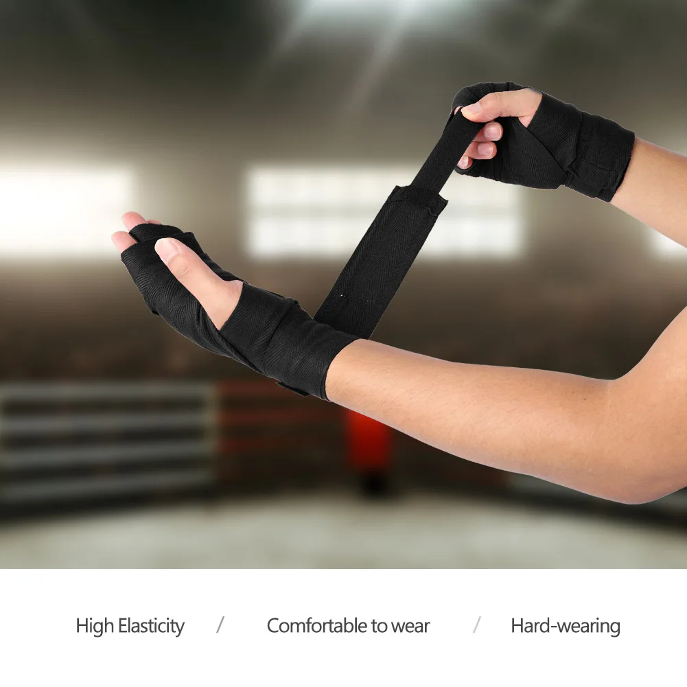 MMA Hand Wrap Punching Hand Wrap 1 Pair Elastic Hand Wrap Bandages Punching Handwrap Protector for Boxing Muay Thai Hand Wrap