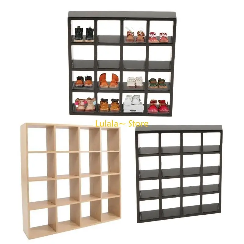 Y4qa prateleira exibição multiuso com 16 compartimentos para entusiastas móveis casas bonecas e organização