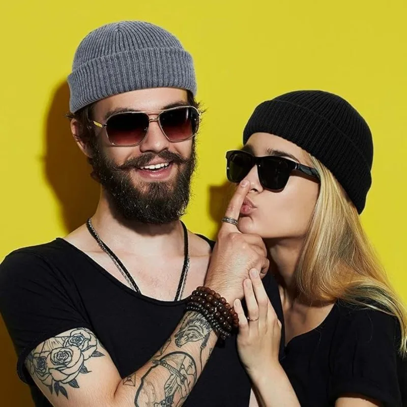 قبعة Trawler Beanie Watch Hat ذات حافة قابلة للطي Skullcap Fisherman Beanie للنساء والرجال