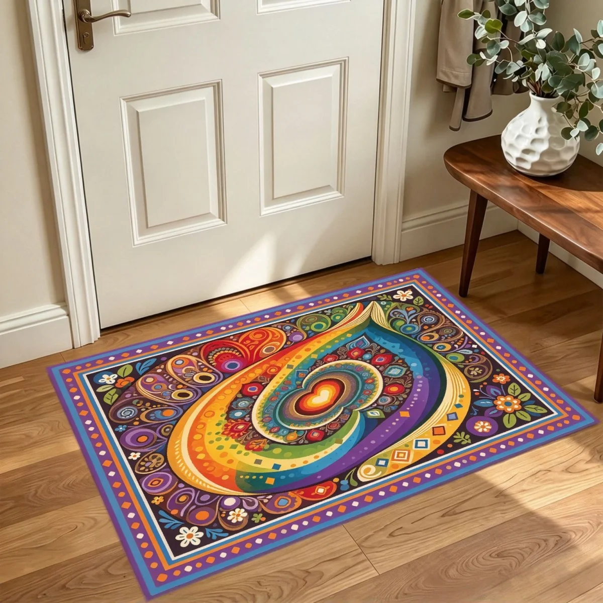 City Road Map Indoor Door Mat, Cartoon Traffic Floor Rug, Home Entrance Hallway Carpet