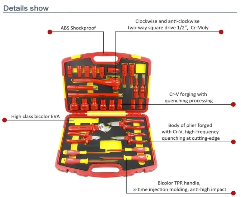 Fine work 99LB003 29pcs 1000V VDE insulated manual toolbox set