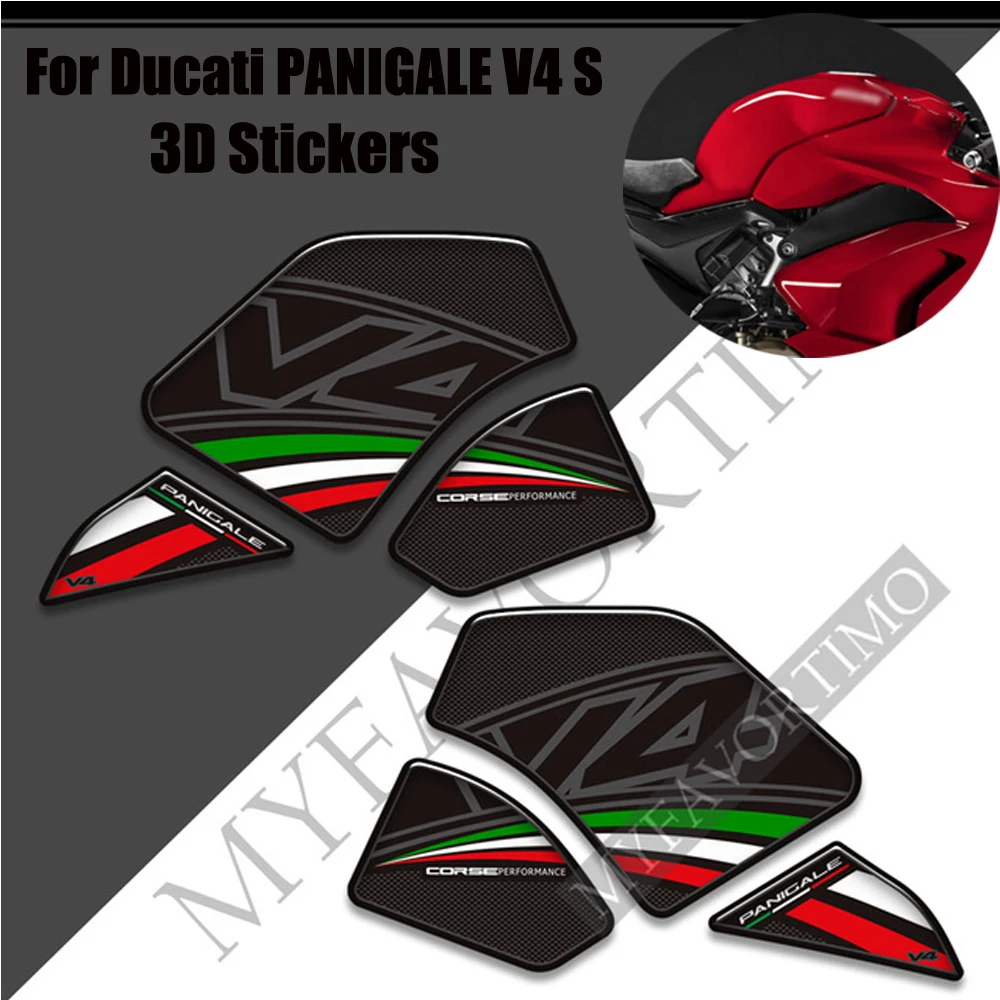 

For Ducati PANIGALE V4 S R V4R SP 1100 Motorcycle 3D Stickers Decals Tank Pad Grips Knee Kit Gas Fuel Oil Protector